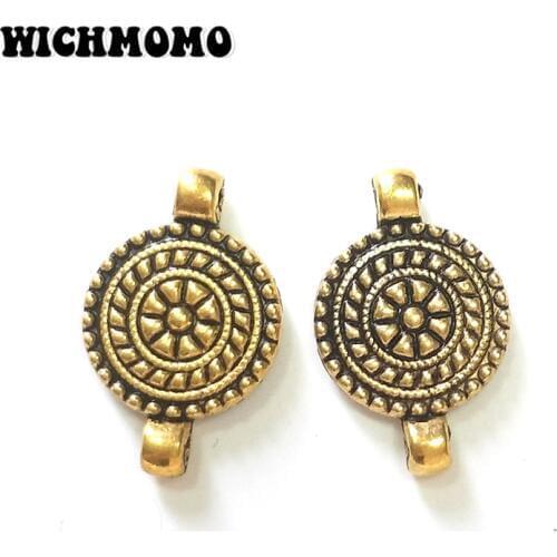 Fashion 10pcs 21*13MM Retro Gold Zinc Alloy Floret Flowers Connector Linker Charms Pendants for DIY Jewelry Bracelet Accessories