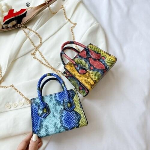 NAN JIU MOUNTAIN 2020 Snake Print Shoulder Bag Women Square Mini Handbag Chain Crossbody Bag