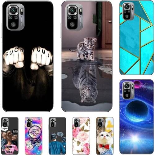 New Silicone Phone Case For Xiaomi Redmi NOTE 10 10S Case For Redmi NOTE10 Pro Max Cartoon Soft TPU Back Cover Phone Shell Coque
