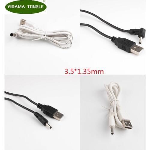 USB to 3.5/1.35mm DC Power Plug Convert 3.5*1.35mm/DC 3.5*1.35 White Black L Shape Right Angle Jack With Cord Connector Cable