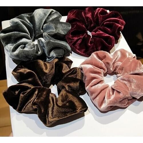 Elegant Velvet Hair Ring Scrunchie Women Girls Elastic Hair Rubber Bands Gum Accessories Tie Hair Rope Ponytail Holder Headdress