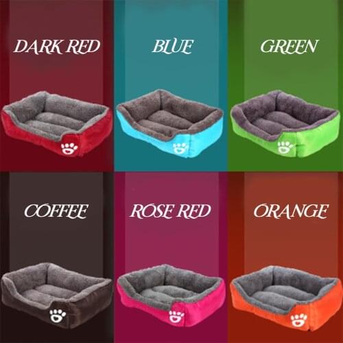 S-XL 6 Colors Paw Pet Sofa Dog Beds House Waterproof Bottom Soft Fleece Warm Cat Bed House Petshop Pet Supplies
