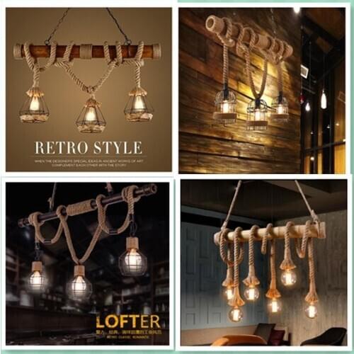 Nordic luminaire suspendu deco chambre rope LED pendant lights bedroom living room hanging ceiling lamps lustre pendente