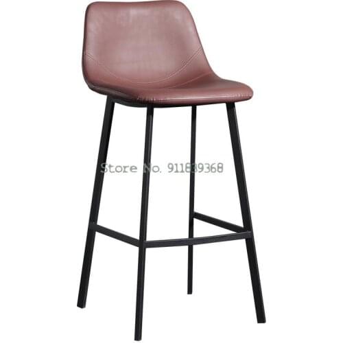 Modern Simple Bar Chair Home Back High Chair American Light Luxury High Stool Iron High Stool Bar Chair