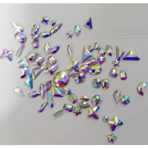 Upriver 72pcs/bag Crystal / Crystal AB Rhinestone Mixed Size Mixed Shape Shaped Hotfix Rhinestones For DIY Clothing