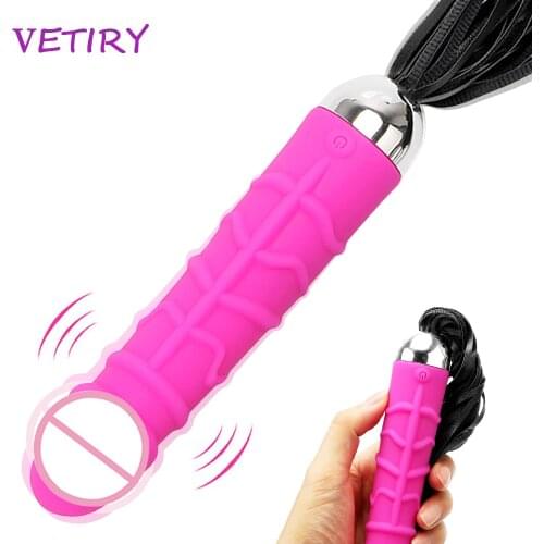 VETIRY Dildo Vibrator Simulation Penis Whip Vibrator Silicone G-spot Vibration Stick Sex Toys for Women Massager Sex Products