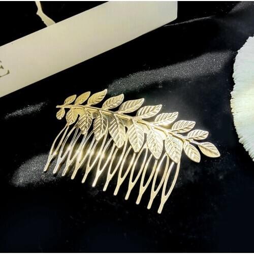 New Ornaments Leaf Shape Womens Flowing Sea Comb Hairpin Top Clip Hairpin Wholesale Women Accessories Fashion