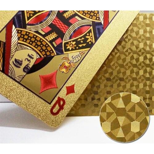 Gold Playing Cards Plastic Poker Game Deck Foil Pokers Pack Magic Cards Waterproof Card Gift Collection Board Game Tarot Cards