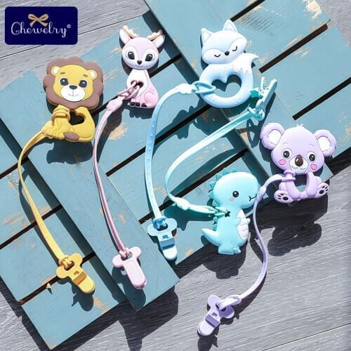 1pcs Silicone Pacifier Chains Baby Teether Pandent Teething Rodent Silicone Beads Pendant Unicorn Fox Nursing Teeth Toys For Kid