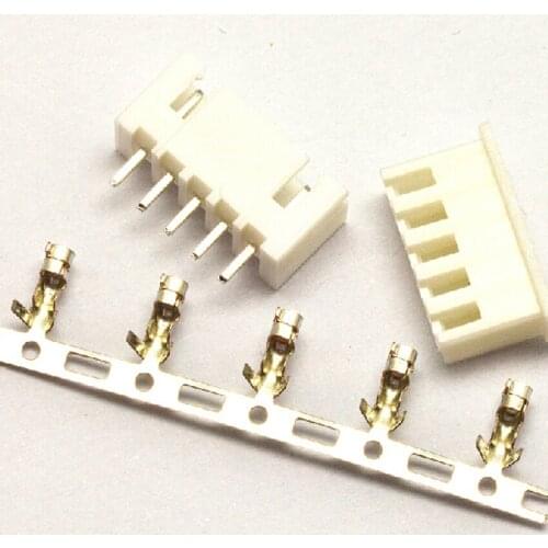 100Set/Lot XH2.54 2.54mm 5Pin 5P Straight Needle 180 degree Male Pin Header + Terminal + Female Housing Connector