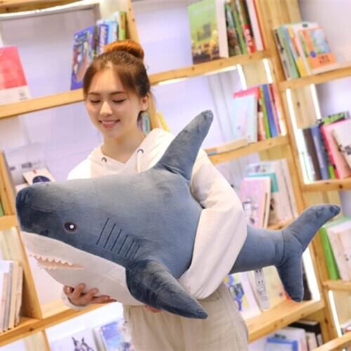 100cm 140cm Skin Giant Size Skin Semi-finished Product Simulation Coat Pillow Childruedos Soft Sharks Plush Doll Stuffed Toy