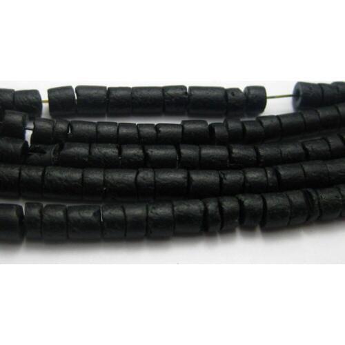 5 Strands of 22" Black Natural Coconut Heishi Beads 5mm