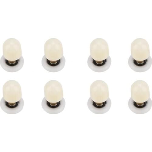 8Pcs 20/23/25/27mm Shower Door Roller Wheel Brass ABS Bathroom Sliding Glass Door Runner Pulley For 4~8mm Thickness Glass Door