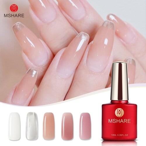MSHARE Acrylic Poly Extension Gel Quick Building Nude Pink Nail Tips Builder UV Gel Nail Art Soak Off Clear Pink