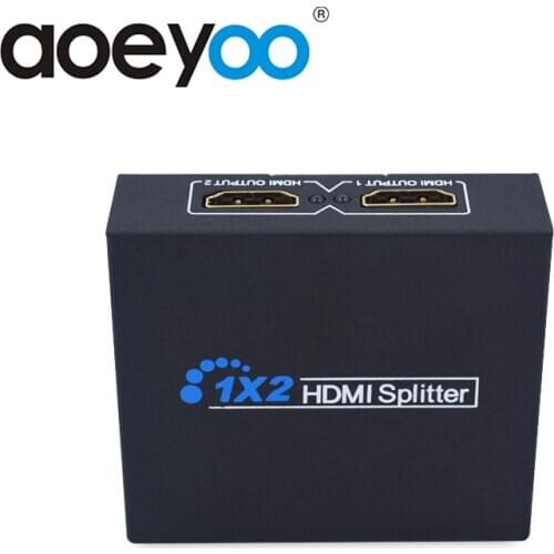 AOEYOO 1080P HDMI Splitter 1X2 4K Split 1 In 2 Out Amplifier Dual Display For DVD with EU AU US UK Plug