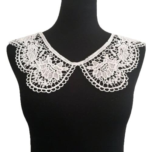 White exquisite lace decorative flowers sewing ladies fake collar embroidery garment fabric with DIY supplies accessories
