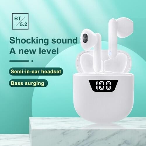 P66 Tws Wireless 5.2 Noise Cancelling Led Display Mic Hands Free Wireless Bluetooth Tws Headsets Mini Earbuds