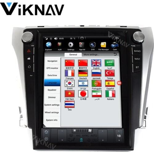 For TOYOTA Camry 2012-2016 android GPS navigation DVD player radio multimedia stereo vertical screen 2 din FM BT