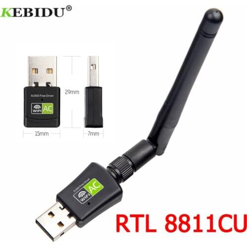 Kebidu 600Mbps Dual Band 2.4G + 5Ghz Free Driver USB WiFi Adapter Wi-Fi Antenna Wifi Dongle Laptop PC Receiver RTL8811CU