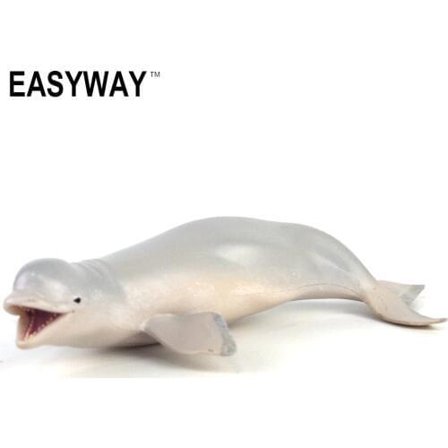 EASYWAY Original Animal Toys Ocean Sea Animals White Whale Sealife Model Sea Life Toys for Children Beluga Whale Figure Figurine