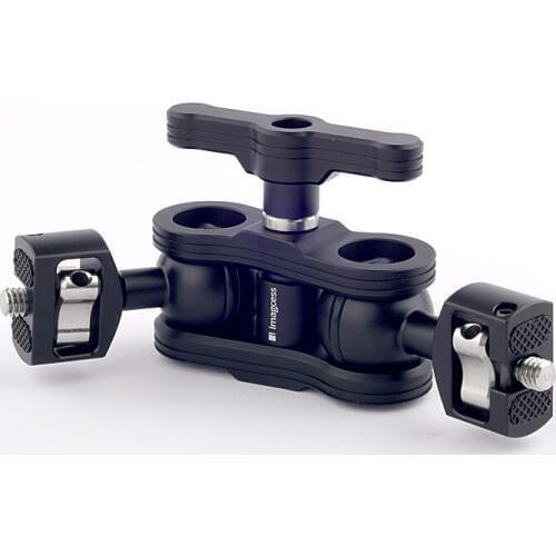 IMAGCESS Multi-Function Dual Ball Head Hot Shoe Magic Arm Mount Adapter with 1/4'' Screw for Sony Canon Nikon DSLR Cameras