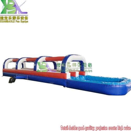 With a pool of double slideway inflatable water slide with slip and slide