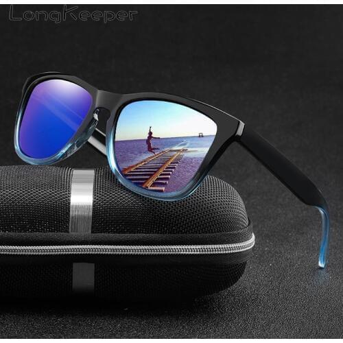 LongKeeper Mens Polarized Square Sunglasses Brand Designer UV400 Protection Shades Oculos De Sol Women Glasses Driver 2020 New