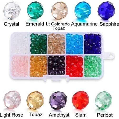 Wholesale 6/8/10/12mm Briolette 5040 Rondelle Faceted AB Crystal Glass Round Beads For DIY Jewelry Making Findings Accessories