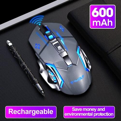 Rechargeable 2.4G Wireless Gaming Bluetooth Mouse Mice Silent Click Cordless Mouse 6 Smart Buttons PC Gaming Mouse Mice 1600dpi