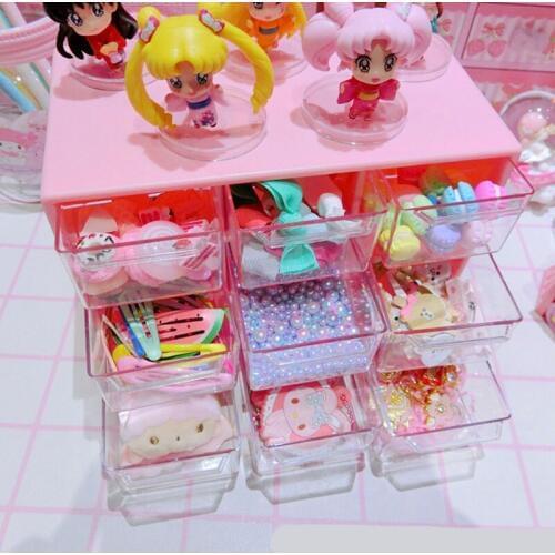 Plastic 9 Grid Sundry Toy Storage Box Creative Desktop Makeup Finishing Drawer Waterproof Dustproof Home Office Storage Tools