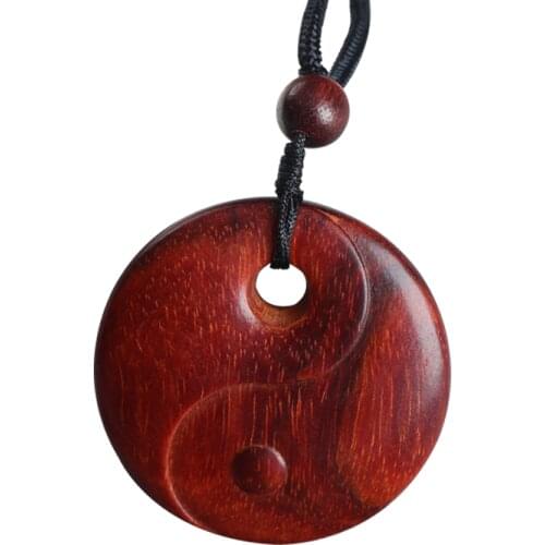 Pterocarpus santalinus 4cm Traditional Chinese Lucky buckle Real Wood Pendant Bag Pendant Car Hanging Mascot