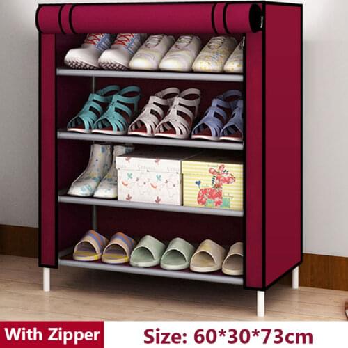 Shoe Rack Space Saving Multi-layer Simple Shoes Cabinet Modular Detachable Dustproof Nonwoven Fabric Storage Shoe Shelf