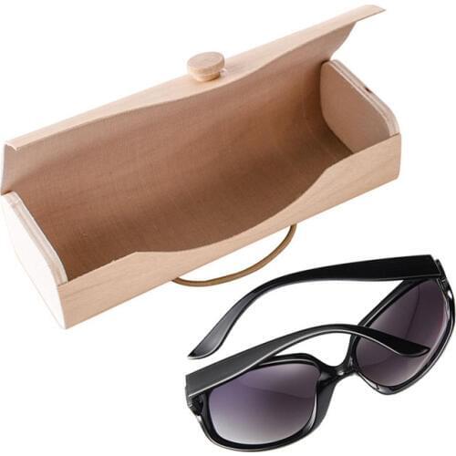 Portable Wooden Sunglasses Box Case Eye Glasses Clam Shell Protector NEW
