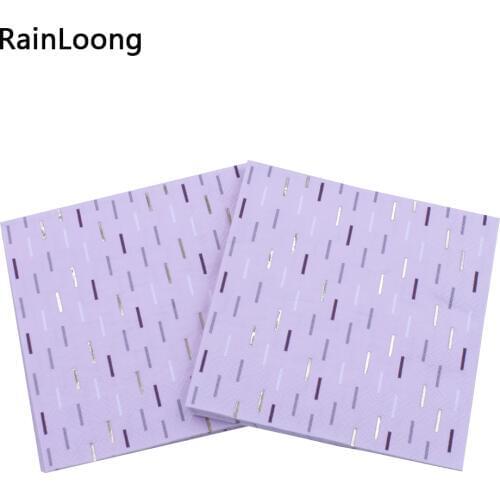 [RainLoong] 3-Plys Foil Gold Beverage Paper Napkins Wild For Party Decoration Supply Tissue Serviettes 25*25cm
