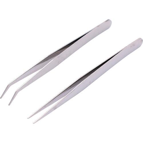 Cheapest Stainless Steel Straight Head / Curved Head Tweezers Nipper for Phone Repairment DIY Repair Tools 500pcs/lot