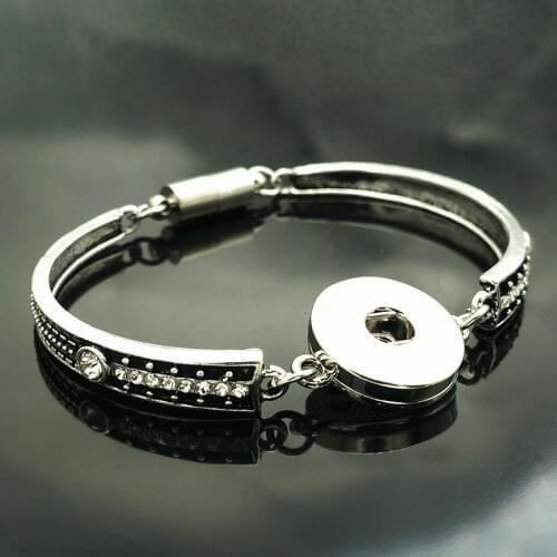 SG0214 Fashion Crystal pattern Snap bracelet bangle Magnet buckle fit 18MM snap buttons jewelry wholesale