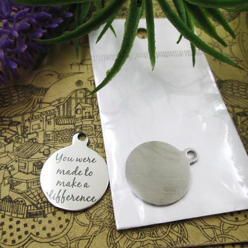 20pcs--"You Were Made To Make A Difference"stainless steel charms 5 styles for choosing DIY Charms for necklace bracelet