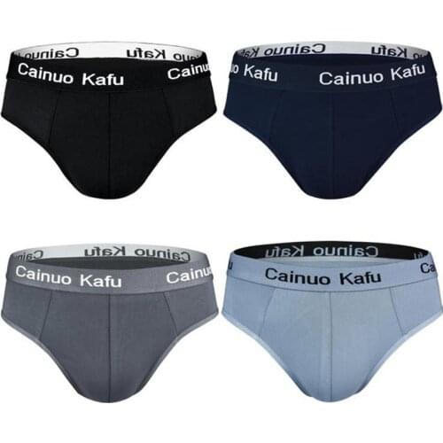 4Pcs/Lot Shorts Mens Underwear Soft Briefs Solid Male Underpant Hiphuggers Plus Size L XL XXL 3XL 4XL 5XL