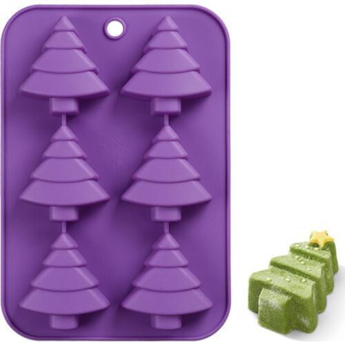 Christmas Tree Shape Silicone Cake Mold 3d Cake Decorating Bakeware Soap Moulds Muffin Brownie Cake Pudding Jelloy DIY Mold
