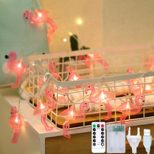 Flamingo Led String Lights Garland Fairy Garden Animal Lamp Chain Kids Bedroom Home Christmas Holiday Party Outdoor Decorations