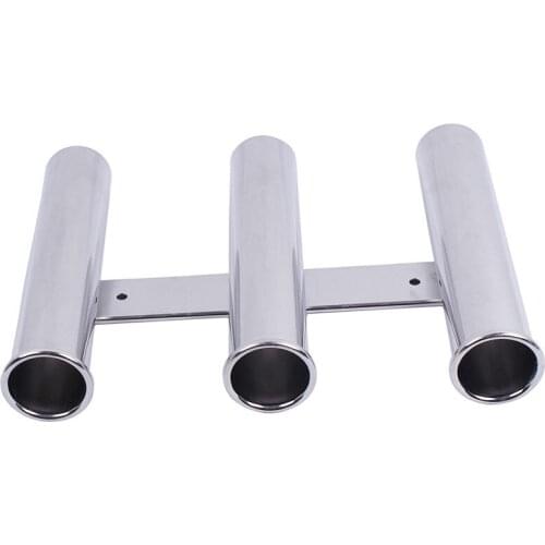 Stainless steel triple road sub-boat fishing rod socket fishing rod bracket marine accessories sea fishing rod socket