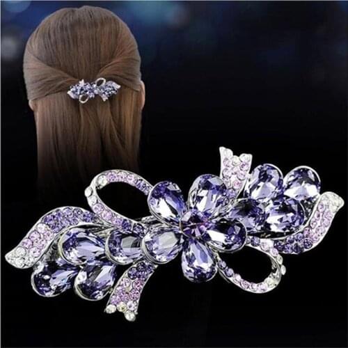 Rhinestone Hairclips Crystals Hair Accessories Korean Headwear for Women Fashion Elegant Hairpins Girls Headdress Ornament