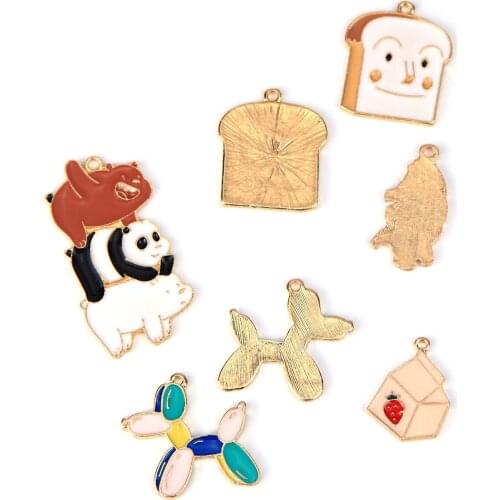 10pcs/Lot Cute Diy Handmade Oil Enamel Charms Design for Jewelry Making Earring Bracelet or Necklace