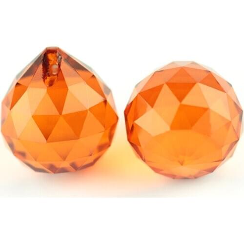 15-40mm Orange Red Crystal Faceted Ball For Wedding&Ball Chandelier Garland Strand