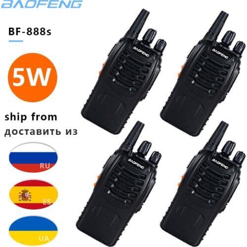 4pcs/lot Two Way Radio baofeng BF-888S Walkie Talkie Dual Band 5W Handheld Pofung bf 888s 400-470MHz UHF radio scanner