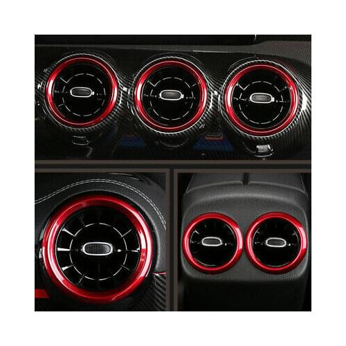 ABS Red Inner Air Condition Vent Cover Trim 7pcs For Benz A Class 2019