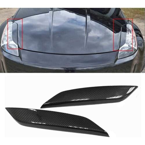 Car Accessories Headlight Eyelids Eyebrows Cover Lamp Light Hood Stickers For Nissan 350Z 2 Door 2003 2004 2005 2006 2007 2008