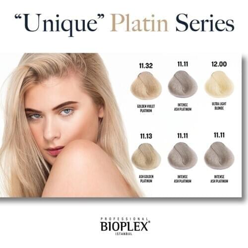 4 Packs Bioplex Glamlook Hair Dye - "Unique" Platin Series Nourishing Hair Color Cream Makeup for Home and Hairdressing Salons