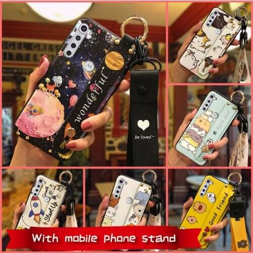 Wristband Soft Case Phone Case For MOTO One Fusion Plus Kickstand Soft For Girls For Woman Cute