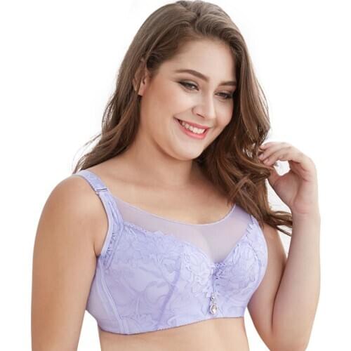 Sanderala Women Plus Size Lingerie Thin Sexy Underwear Female Push up Wireless Deep V Adjustable Comfortable Bra Brassiere